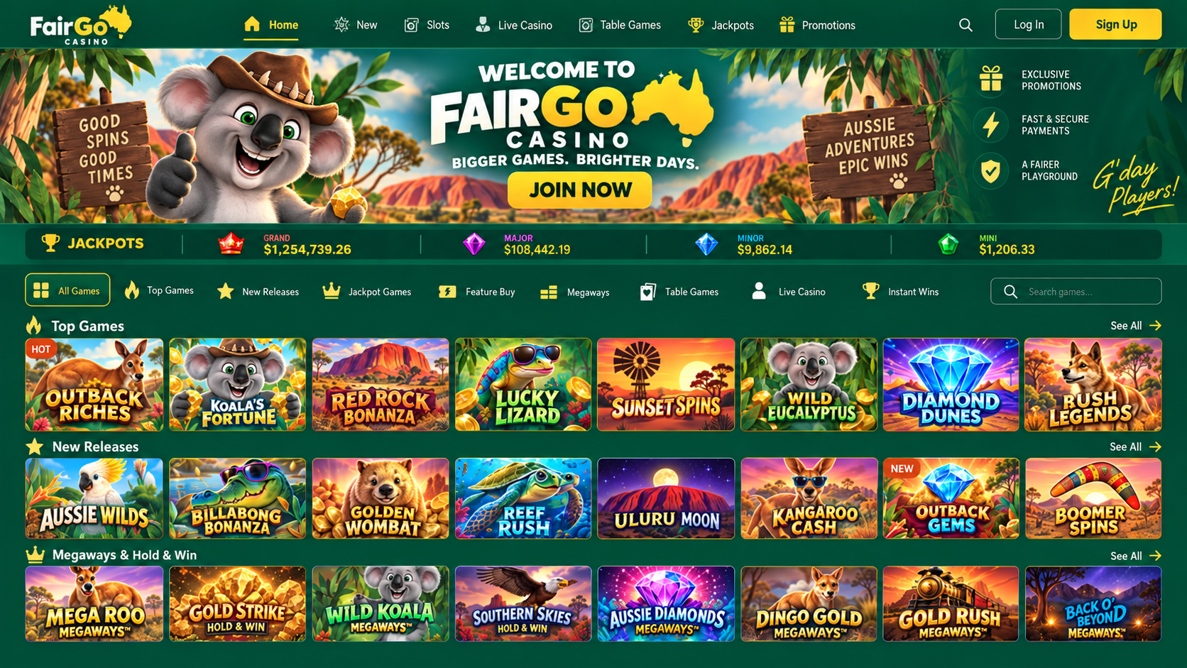 Fairgo Casino game lobby